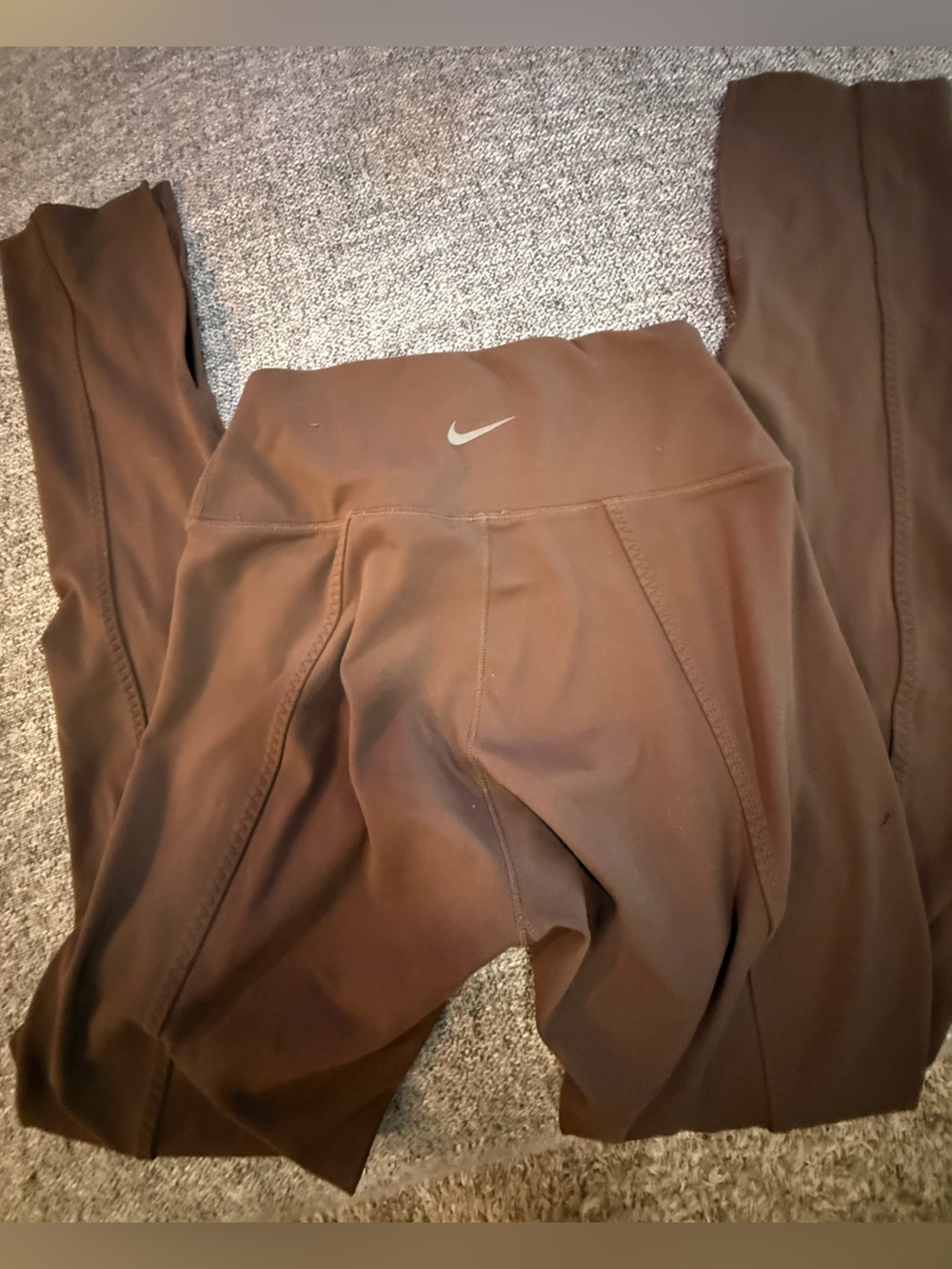 Nike Brown Dri-FIT Leggings with Swoosh